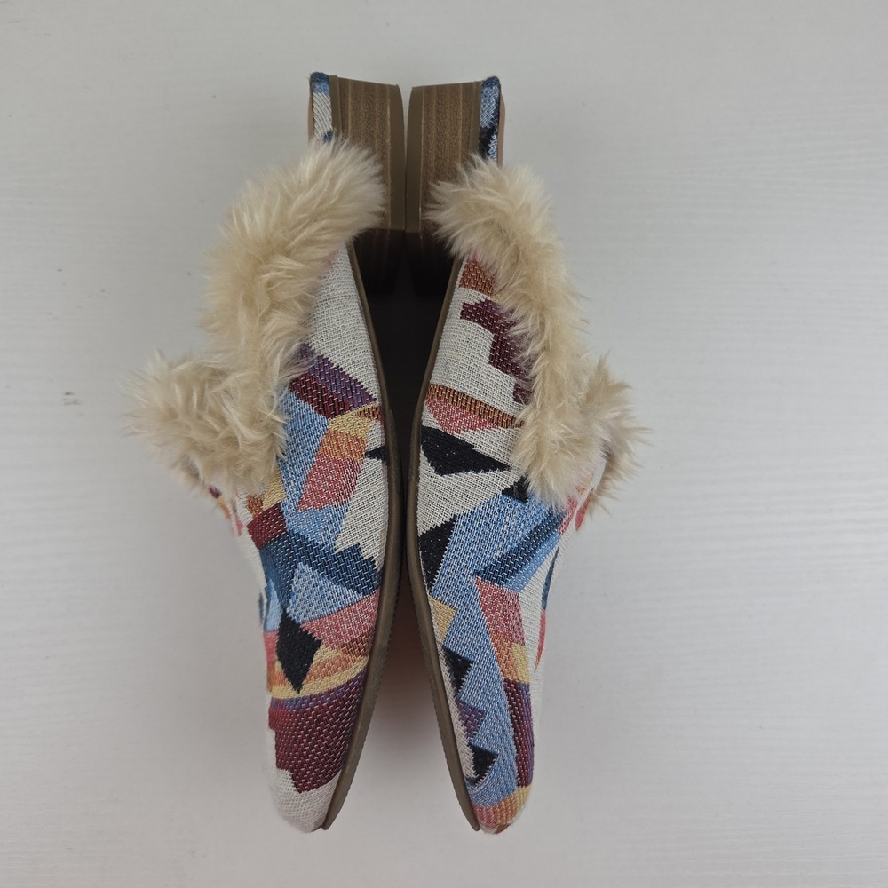 Universal Thread Multicolor Litzy Southwestern Faux Fur Mules Slip On Wmns Sz 8 - Picture 10 of 12